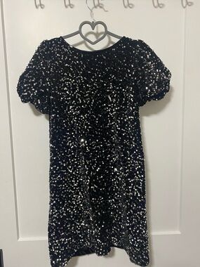 Girls dress Luna  Moon Black sequins